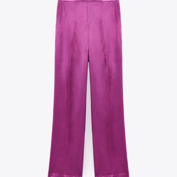 SOLD!!! Zara Satin Effect Tie Blazer Pants Set NWT - Picture 5 of 8